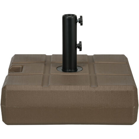 COSTWAY Base per Ombrellone da Giardino 22,5 KG, Base Ombrellone Quadrata da Esterno 60 CM con Adattatori 4/5CM 2 Ruote 2 Manopole e Impugnatura, Supporto per Ombrellone da Giardino Terrazzo Esterno