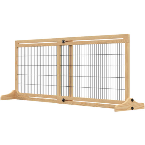 PawHut Cancelletto di Sicurezza per Cani Estensibile da 104-183 cm Colore Legno