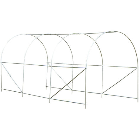 Outsunny Serra per Orto a Tunnel 4x2x2m con Struttura in Metallo e Telo in PE