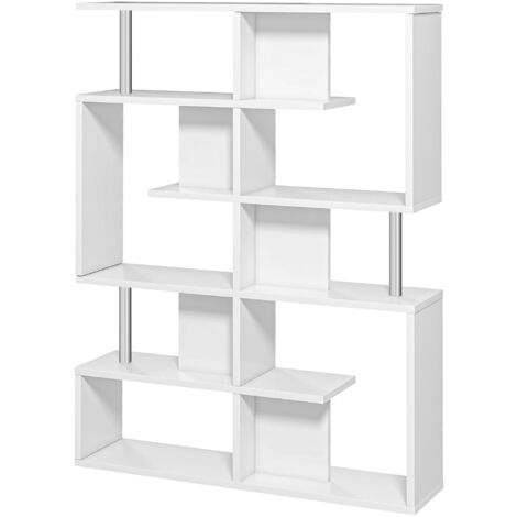HOMCOM libreria multiuso a 10 scomparti a 4 livelli per libri piante  100x23,8x140 cm bianco - AliExpress