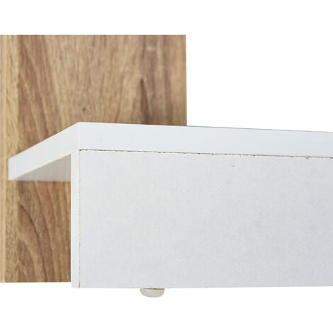 HOMCOM Scaffale Libreria a Parete in Legno Color Rovere e Bianco con 5 Ripiani