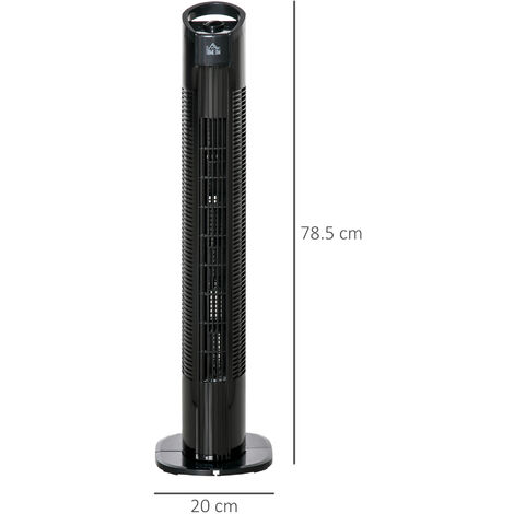 HOMCOM Ventilatore a Torre Colonna Oscillazione 70° 3 Velocità e Maniglia