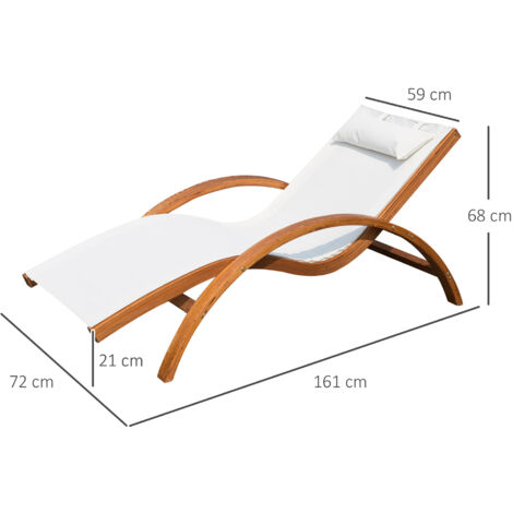 Outsunny Sdraio da Giardino Ergonomica con Poggiatesta Imbottito
