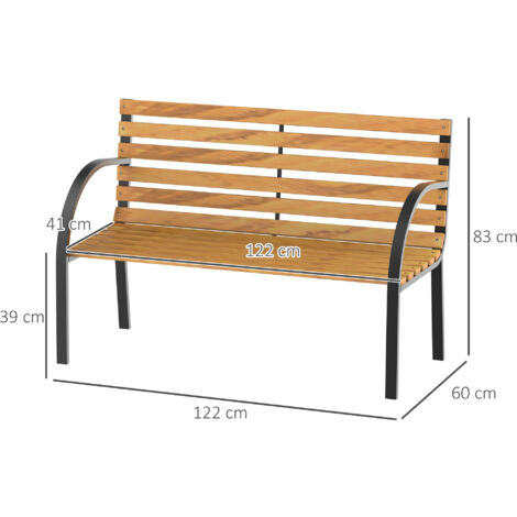 Panca da giardino, 2 posti, 120 cm, in legno teak massiccio