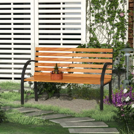 RELAX4LIFE Panchina da Giardino con Tavolino Centrale Estraibile per 2 Persone, Panchina in Legno per Giardino con Schienale e Braccioli, per Balcone, Terrazza e Cortile, Max 320KG (Naturale RELAX4LIFE Panchina da Giardino con Tavolino Centrale Estraibile per 2 Persone, Panchina in Legno per Giardino con Schienale e Braccioli, per Balcone, Terrazza e Cortile, Max 320KG (Naturale