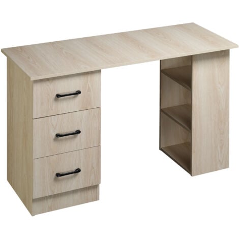 HOMCOM Scrivania PC con 3 Ripiani e 3 Cassetti in Legno Casa e Ufficio