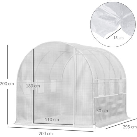 Outsunny Serra a Tunnel per Orto 3x2x2m in Acciaio Zincato e PE
