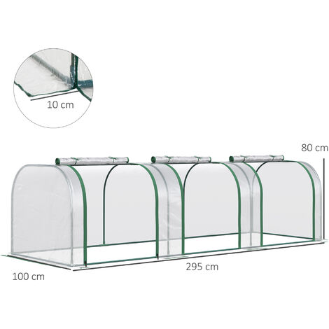 Outsunny Serra a Tunnel da Giardino in PVC e Acciaio per Piante e Fiori