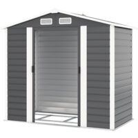 Outsunny Capanno da Giardino in Metallo 2 Porte Scorrevoli 2.1x1.2x1.9m Grigio