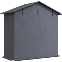 Outsunny Capanno da Giardino 1.1x2m per Bici con Porta Avvolgibile Grigio