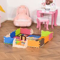 HOMCOM Tappeto Puzzle Bambini 25 Pezzi Area Coperta 9㎡ Assemblaggio Piatto e 3D