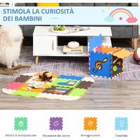 HOMCOM Tappeto Puzzle Bambini 25 Pezzi Area Coperta 9㎡ Assemblaggio Piatto e 3D