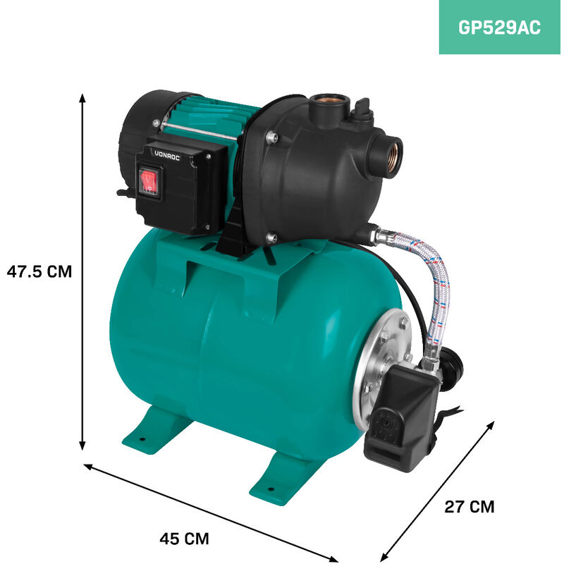 Pompa autoadescante irrigazione giardino 800W-3300l/h VONROC