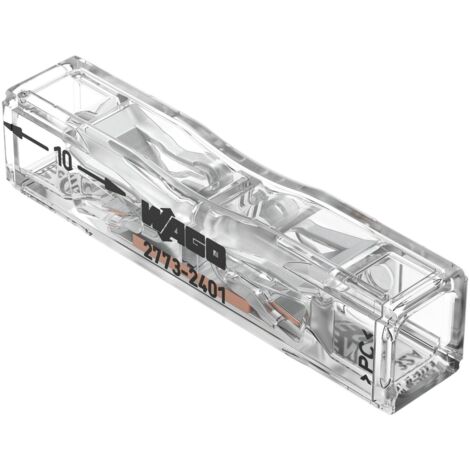 Wago 2773-2401 Durchgangsverbinder Steckklemme max. 4 mm² 2 Leiter transparent 10 Stück