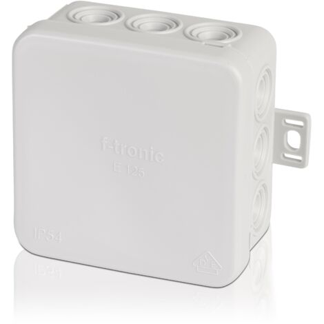 2 Stück f-tronic Feuchtraum-Abzweigkasten IP54, 75x75x40mm, grau, E125