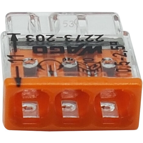 50 Stück Wago 2273-203 COMPACT-Verbindungsdosenklemme Ø 0,5-2,5 mm²,  3-polig, transparent/
