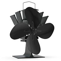 VOUNOT Ventola Stufa Legna, Ventilatore per Camino a 4 Pale Alimentato a Caldo per Legna/Bruciatore di Tronchi/Stufa/Caminetto, Nero