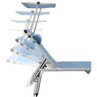 Homecall Lettino pieghevole in alluminio colore blu 