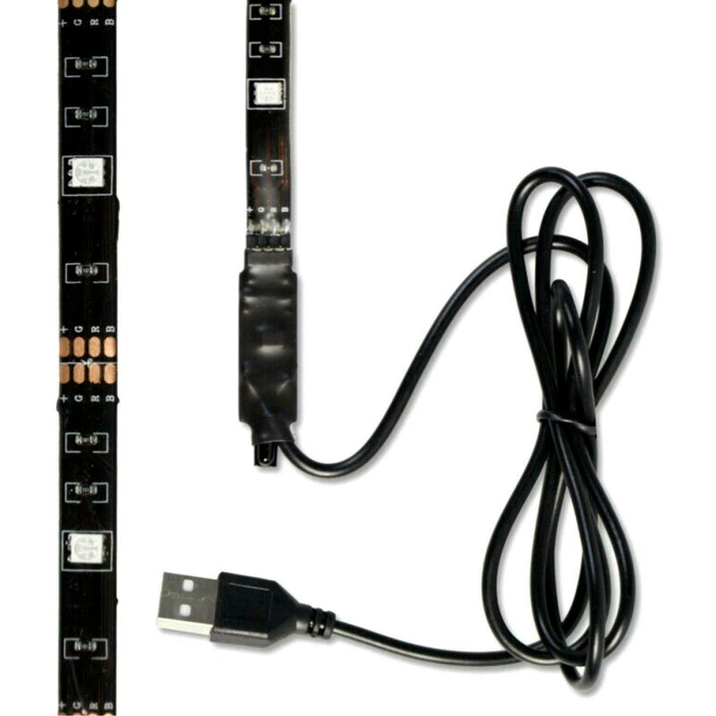 Kit 2 strisce LED 0,5m Retroschermo/TV monocolore, con presa USB