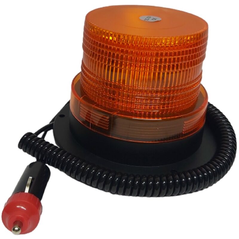 Lampeggiante LED arancione base magnetica Cavo spiralato 12/24 V con  accendisigari