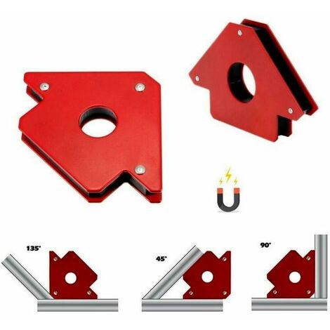SQUADRA MAGNETICA MAGNETE PER SALDATURA SALDATRICE 45° 90° 135° 75 LB 33Kg (1/5)