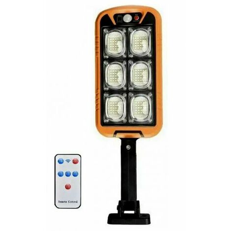 Faro Esterno Giardino Sensore Crepuscolare Telecomando Lampione Solare LED 600W FARO Con Sensore Movimento E Telecomando - Nero Per Esterno Lampione Giardino Solare Moderno Nero