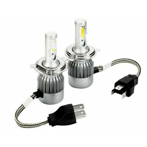 Coppia kit lampade luci LED auto Fiat Punto EVO fari H4 C6 7600LM 36w 6000k  COB