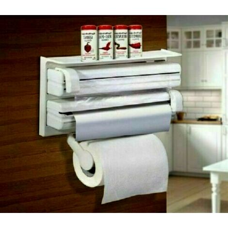 Porta rotolo parete carta pellicola alluminio mensola dispenser cucina  rotoli