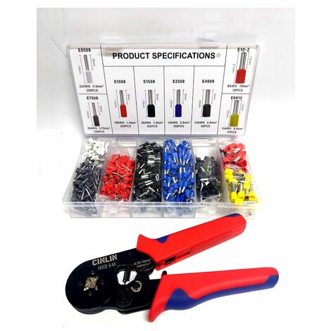 Pinza Crimpatrice Per Cavi - Con 1200 Capicorda Isolati 0.25-10mm², Kit Professionale - Foto 2