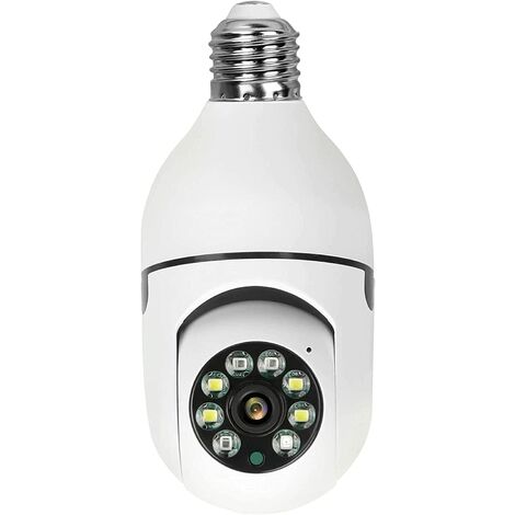 Telecamera Lampadina WiFi E27 – Sorveglianza PTZ 360°, 1080P, Visione Notturna A Colori 20m E Rilevamento Movimento