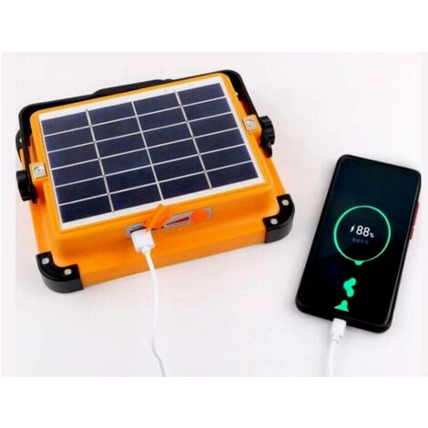 Luce faro 120W emergenza portatile ricaricabile con pannello solare power  bank USB
