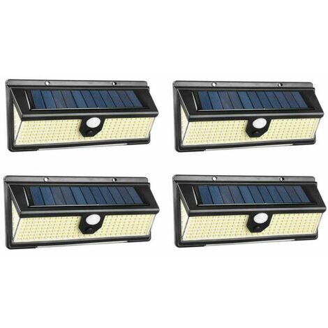 4 pezzi 190 LED Lampada faretto faro esterno energia solare 190 sensore movimento