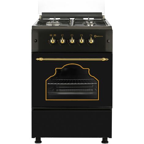 SOLTHERMIC COCINA GAS NEGRA RÚSTICA 50X55 F5S40G2RB