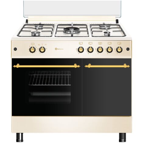 SOLTHERMIC COCINA GAS CREMA RÚSTICA 90X60 PORTABOMBONA F9LT50G2-C