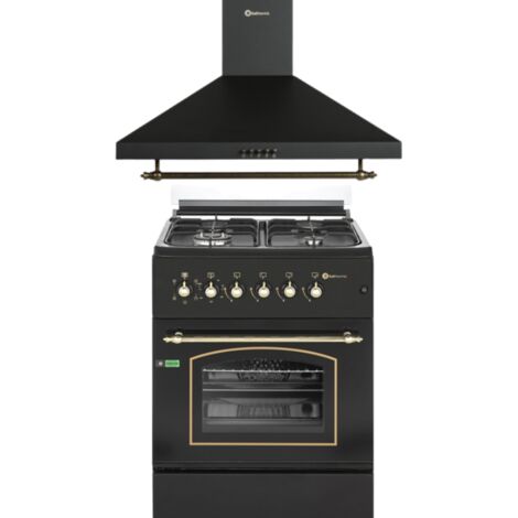 SOLTHERMIC COMBO PACK COCINA GAS F6S40E5RB CON HORNO ELÉCTRICO + CAMPANA 60