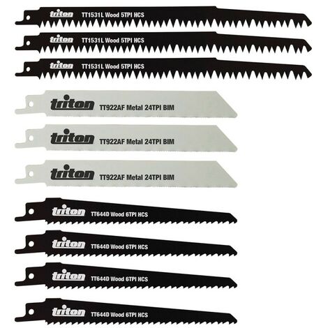 Lot de 10 lames de scie sabre - Bois / Métal