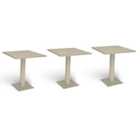 Bartisch beige cm 70 x cm 70 mit Platte aus lackiertem Aluminium x 3