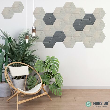 Panneaux Acoustiques : 6 Dalles Adhésives - Isolation Acoustique Murs 3D Panneaux Acoustiques Adhésifs - 6 Dalles Anti-bruit de 30 x 26 cm - Taupe Texturé Murs 3D (1/2)