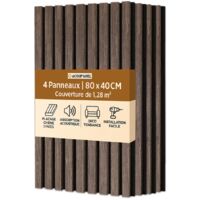 Panneau Tasseau Bois Acoustique - Chêne Marron - 1,28m²