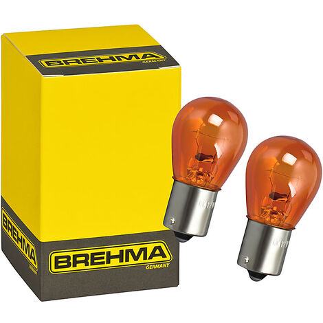 2er Set BREHMA PY21W Blinkerlampe orange Kugel Lampe BAU15s 21W 12V