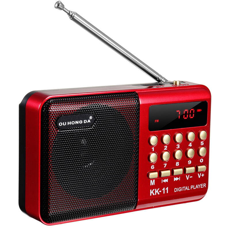 Tragbarer Lautsprecher Radio LCD Digital FM TF MP3 Player LED-Anzeige 3,5mm 