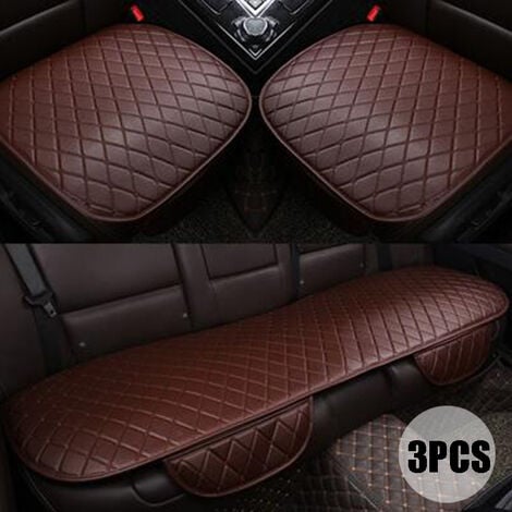 Stück Universal PU-Leder Autositzbezug Kissenschutz Schwarz Rücksitzbezug  (Kaffee, 3 Stück (2 Vorder- und 1 Rücksitzbezug)) Agito