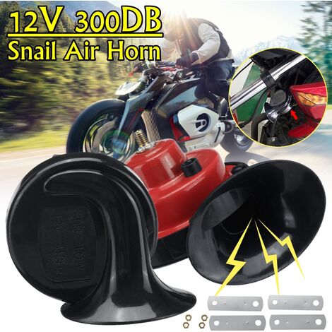 1 Paar Universal 12V 300dB Chrom Dual Tone Air Snail Horn für Auto Van  Motorrad Agito