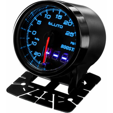 2 Digital LED Turbo Manometer PSI 52mm 12V Auto 10 Farben Agito
