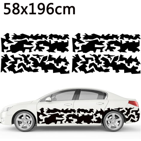 59 cm x 180 cm Universal-Aufkleber Auto Auto Seitenkörper Aufkleber  Aufkleber Vinyl Grafik Dekor (schwarz)