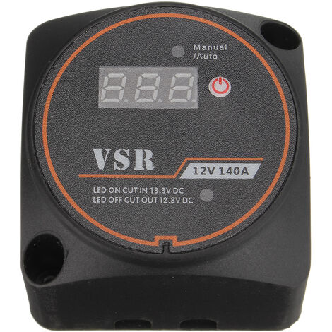 LCD Digital Voltage Dual Battery Isolator VSR Sensitive Relay 12V 140A  Smart Battery Isolator for ATV