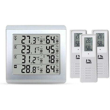 LCD Digital Innen und Außen Thermometer Funk Temperatur Station Messgerät Tester