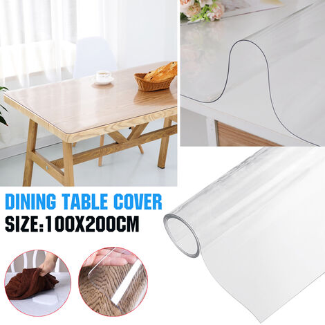 Table Cover Clear Table Protector Dinning Protector Transparent Waterproof 1.5mm(100x200cm)