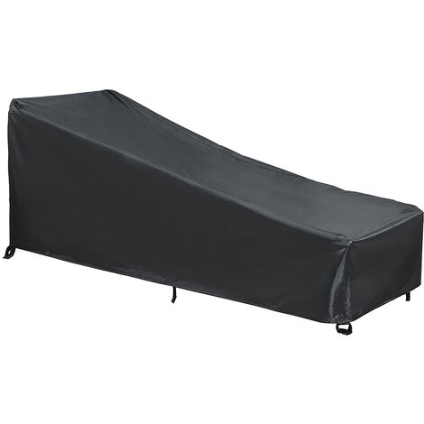 Waterproof Sunbed/Sun Lounger Garden Furniture Cover Black Patio Rattan Outdoor