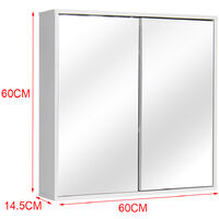 Mirrored Cabinet Wall Cabinet Cupboard Shelf Storage Bathroom 60 * 60 * 14.5cm Mohoo
